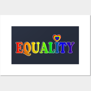 LGBT Gay Pride Rainbow Flag Equality Heart Posters and Art